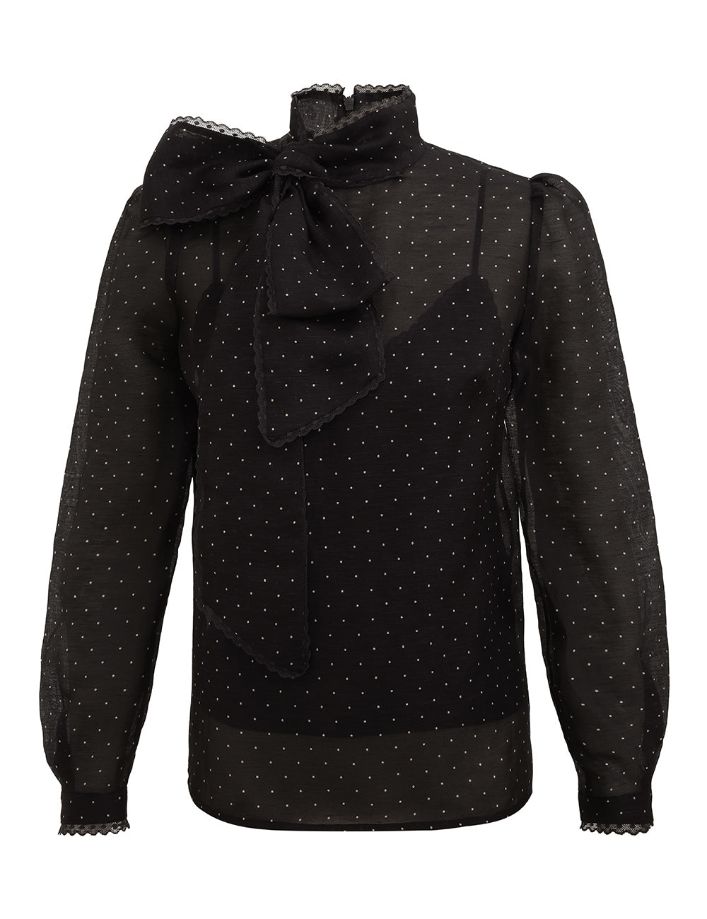 Zimmermann | Dream Pussy Bow Blouse in Black Dot