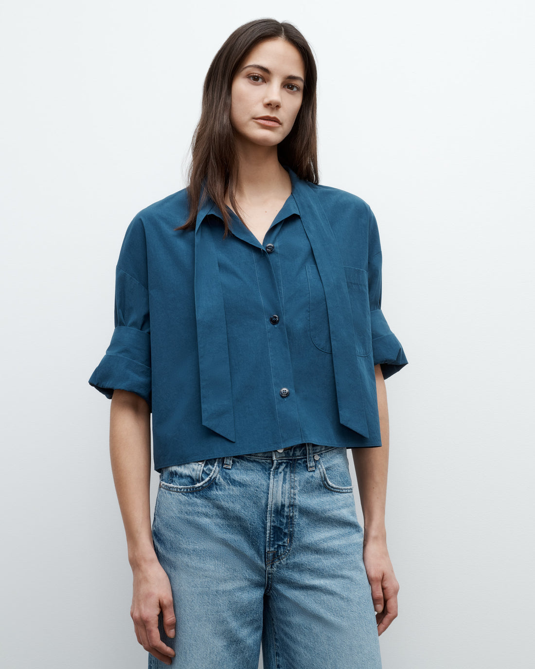 TWP | Next Ex Shirt With Tie in Superfine Cotton