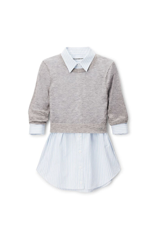 Alexander Wang | Sheer Crewneck Sweater Button Up