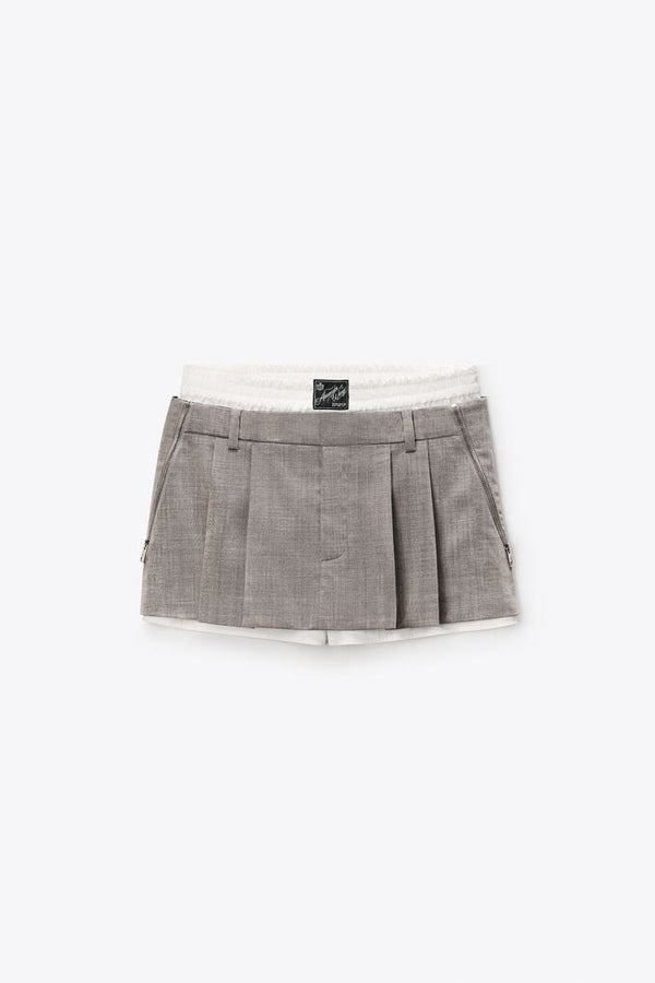Alexander Wang | Zip detail pre-styled mid-rise pleated skort
