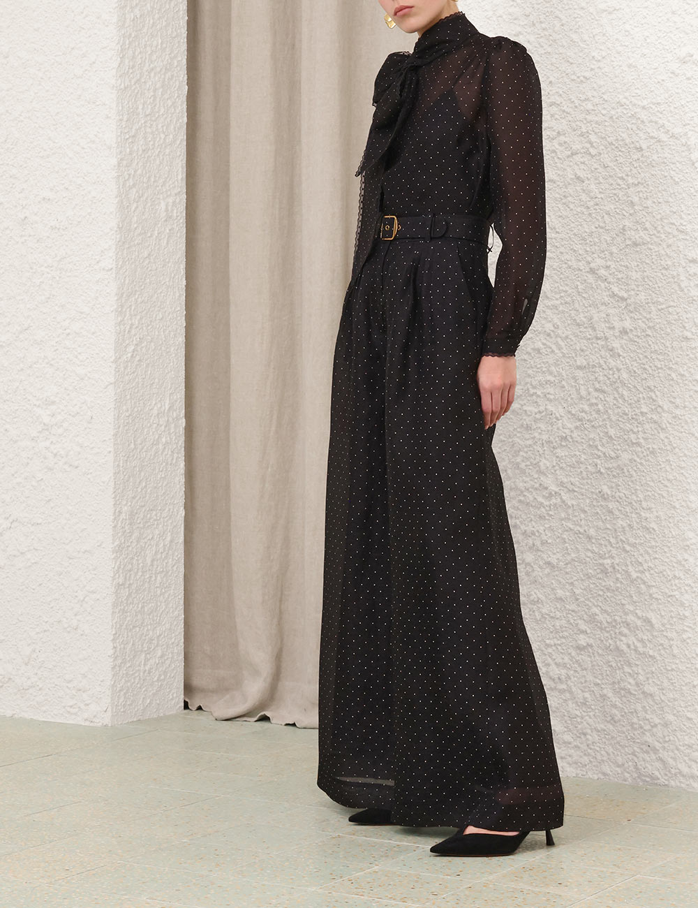 Zimmermann | Dream Pussy Bow Blouse in Black Dot