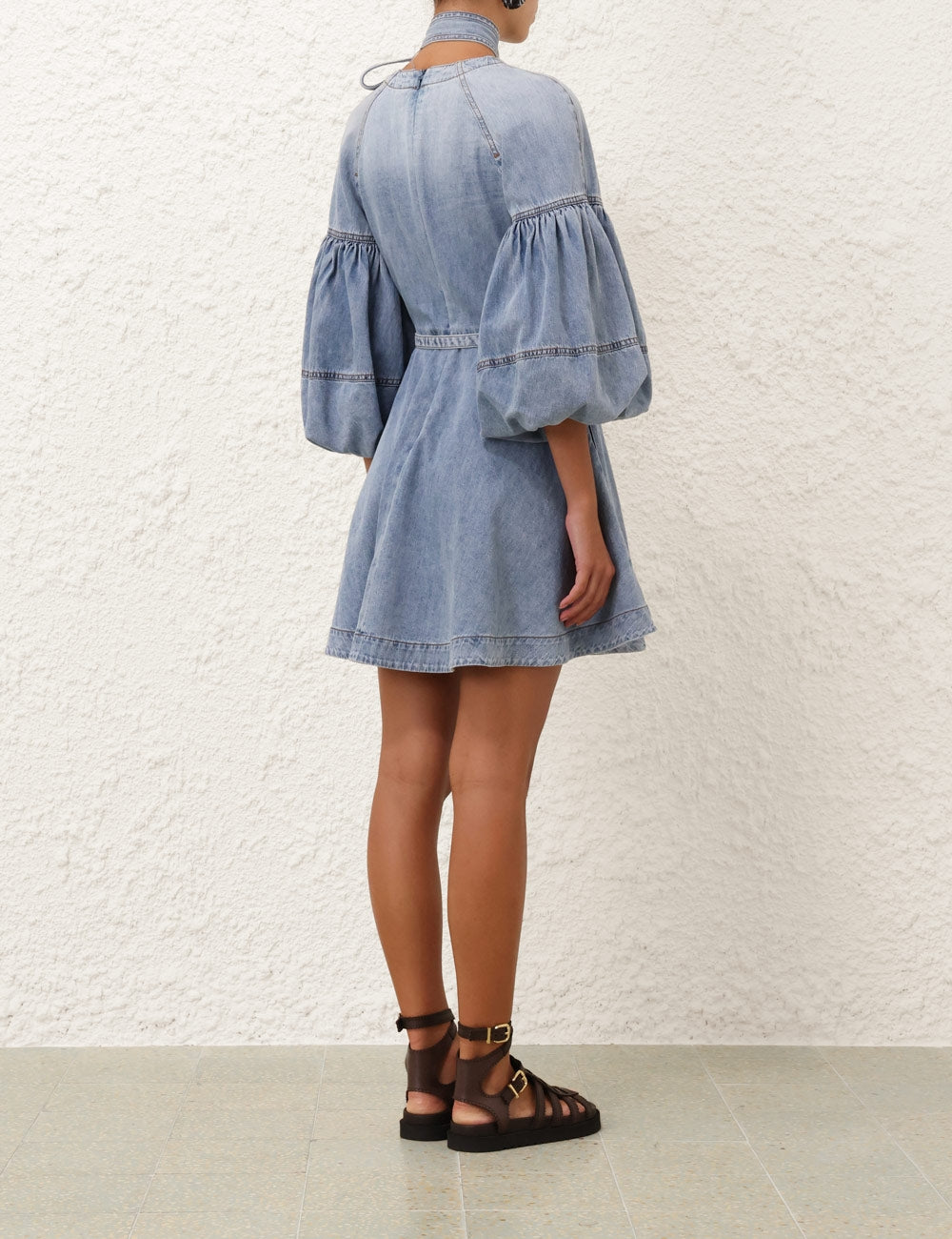 Zimmermann | Tie Neck Denim Mini