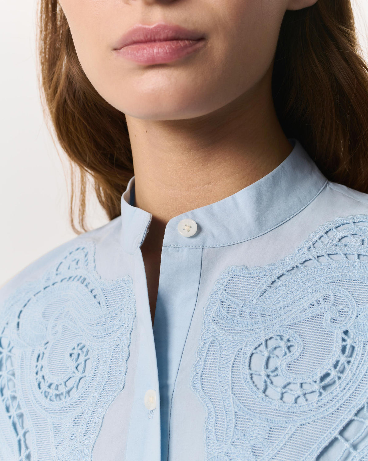 Rag & Bone | Ainsley Lace-Trim Poplin Shirt