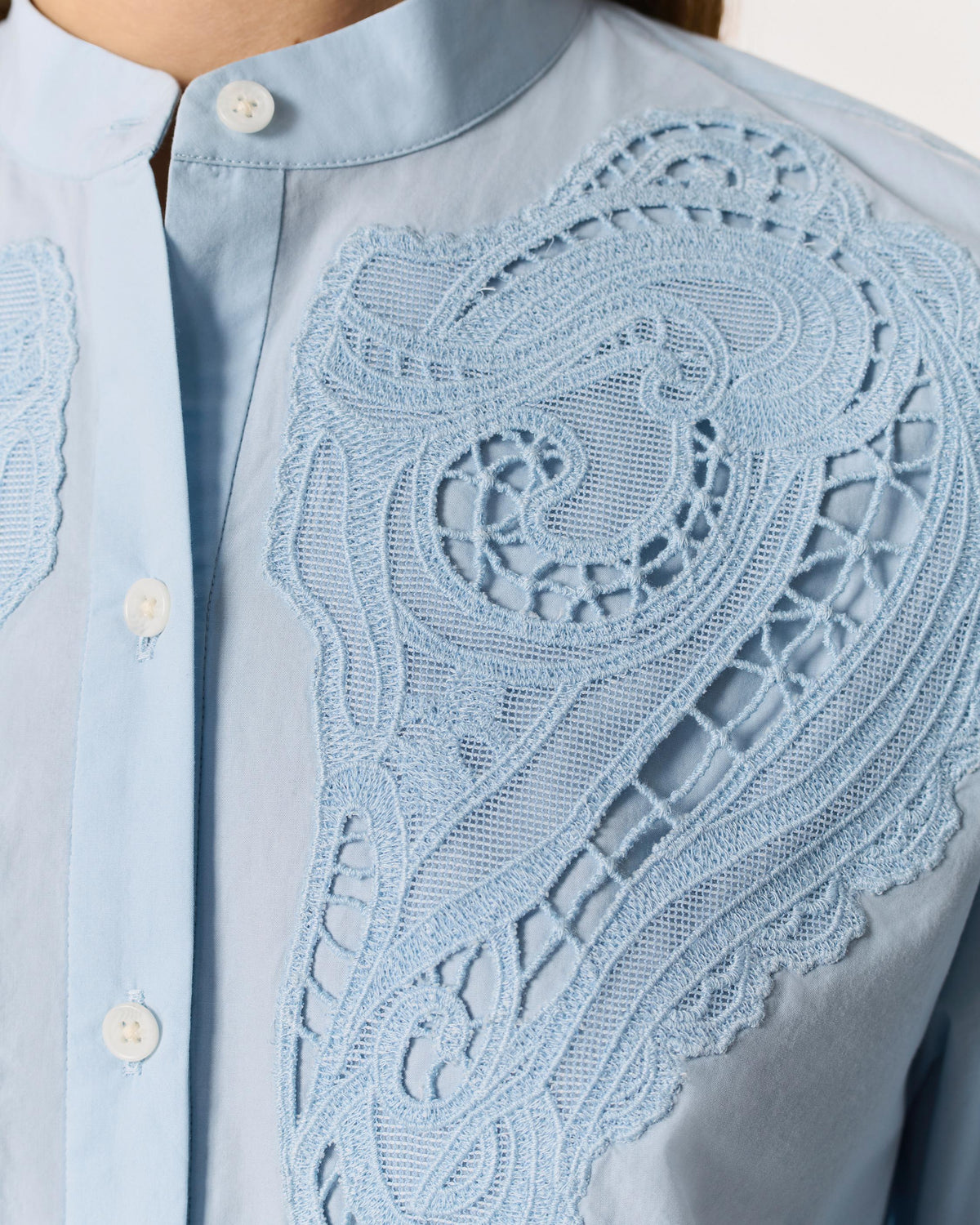 Rag & Bone | Ainsley Lace-Trim Poplin Shirt