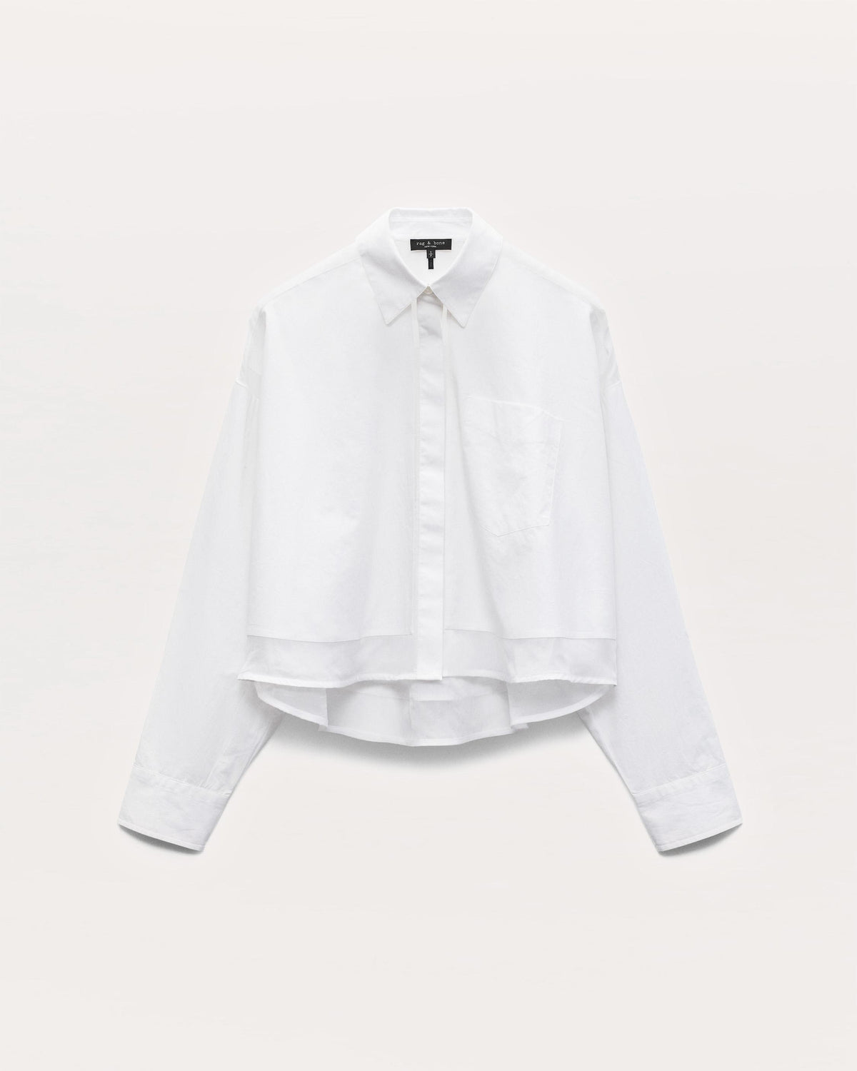 Rag & Bone | Beatrice Cropped Poplin Organza Shirt