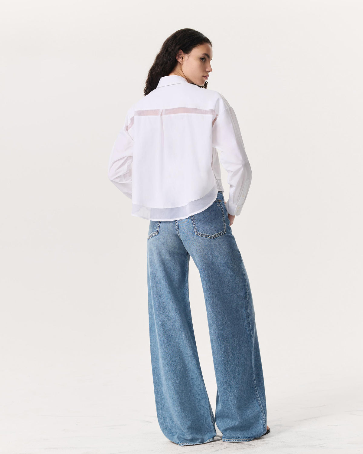 Rag & Bone | Beatrice Cropped Poplin Organza Shirt