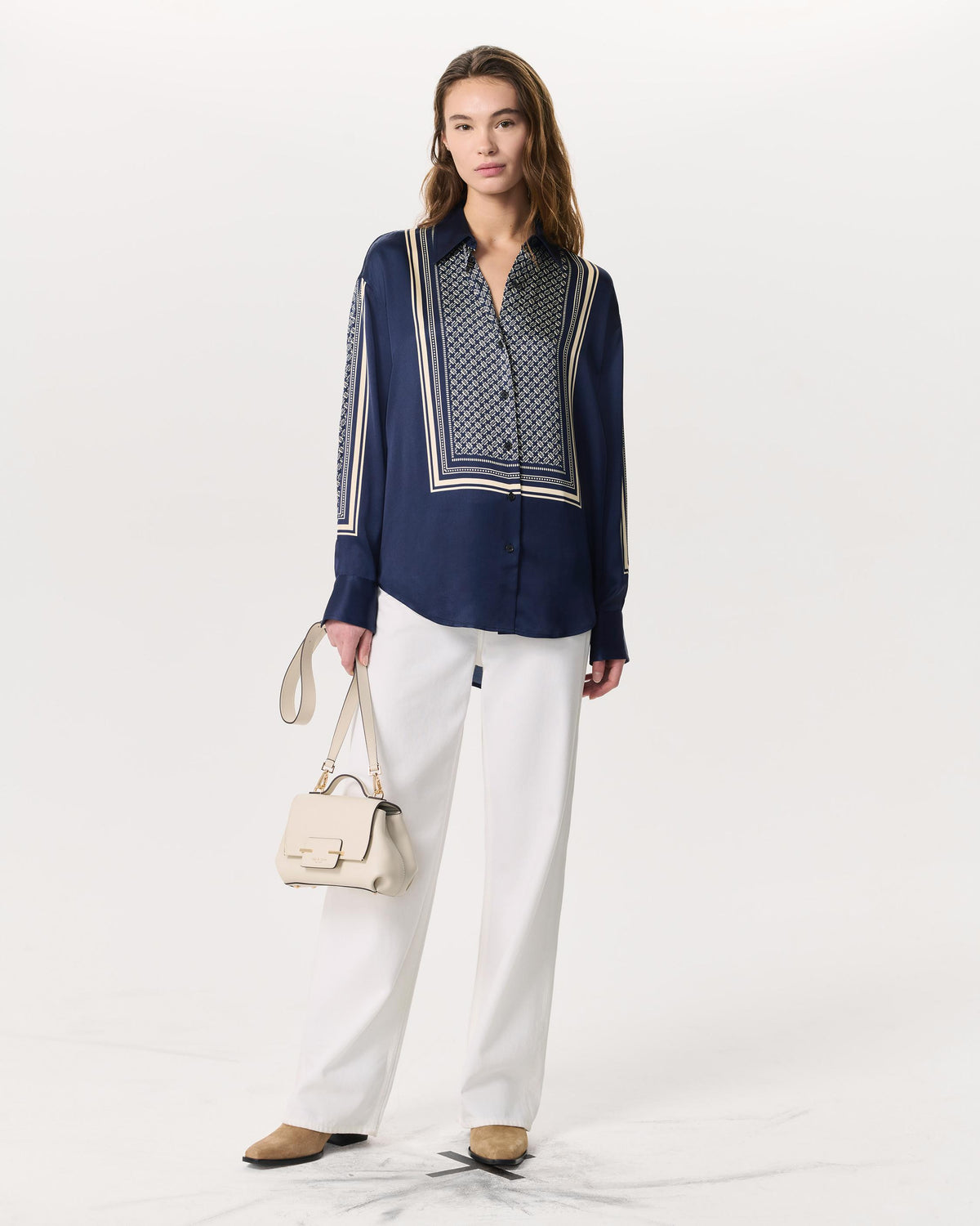 Rag & Bone | Jessica Scarf Print Satin Shirt