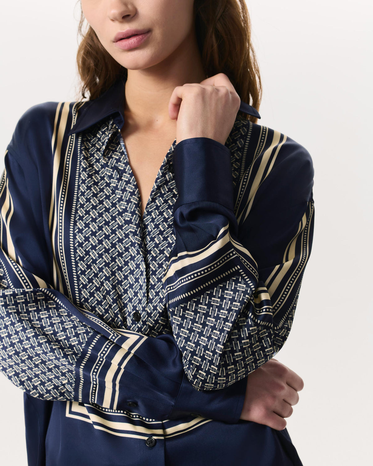 Rag & Bone | Jessica Scarf Print Satin Shirt