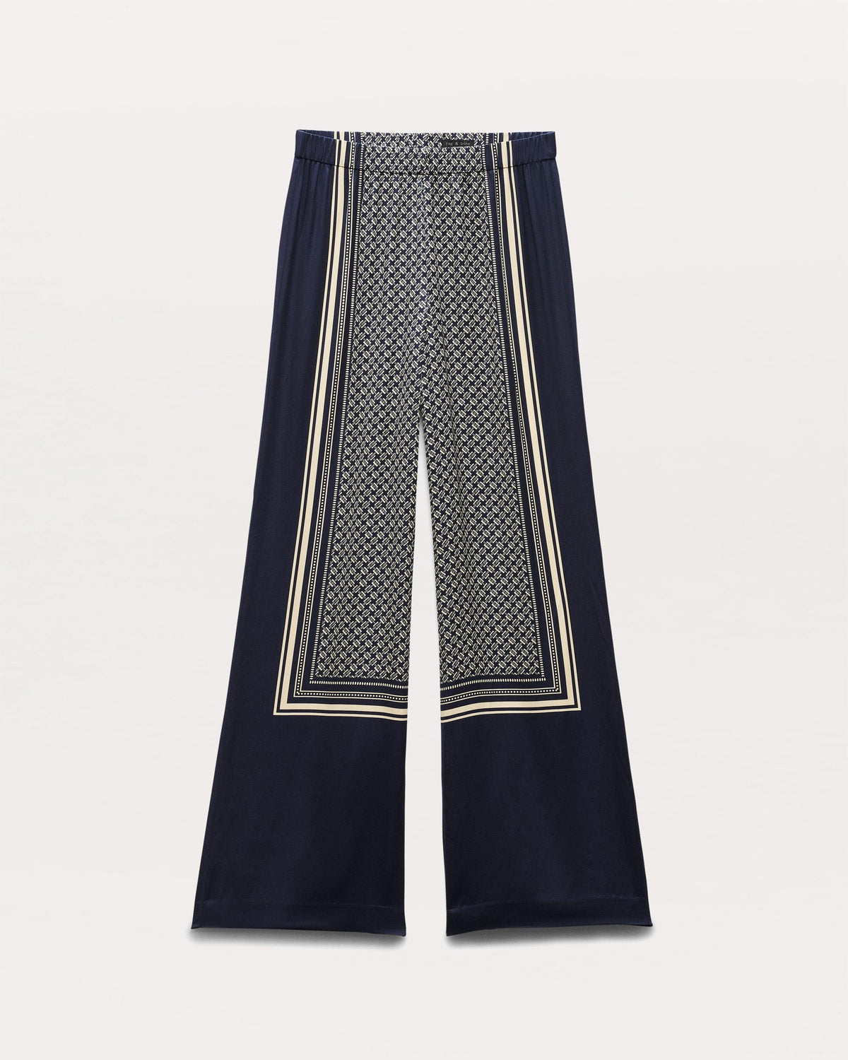 Rag & Bone | Olive Scarf Print Satin Trousers