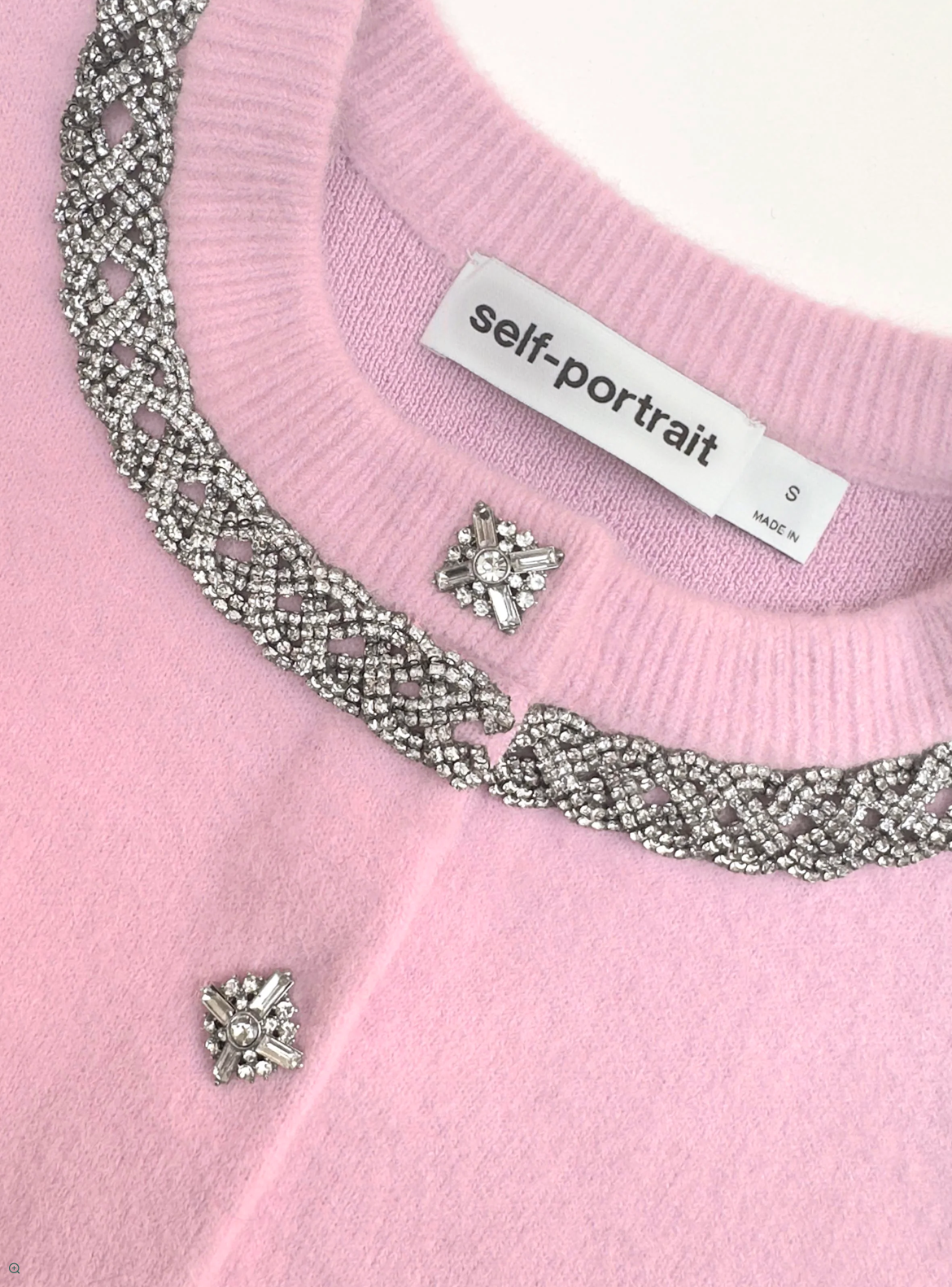 Self-Portrait | Pink Embellished Cardigan