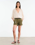 Nili Lotan | Utility Shorts in Military Green