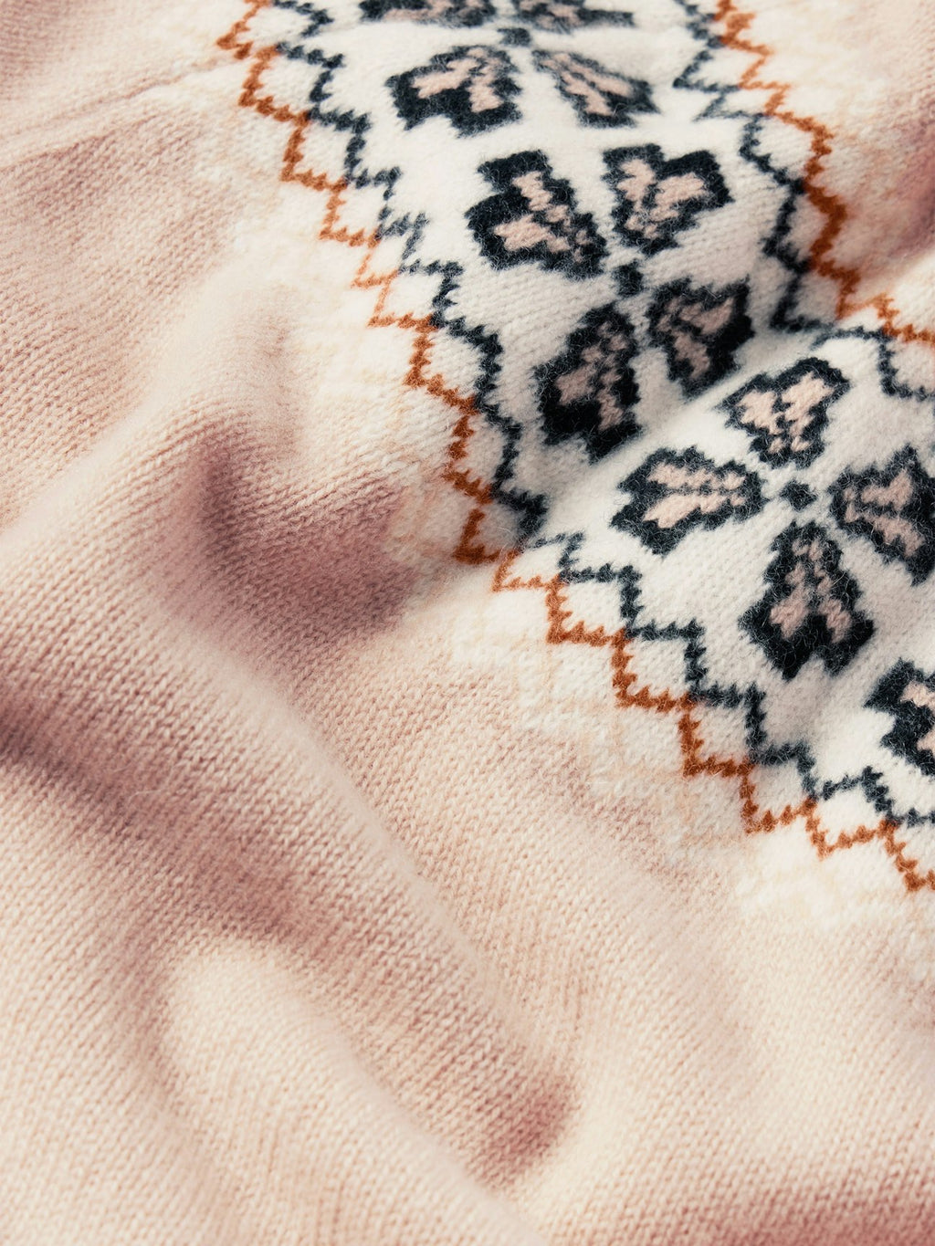 FRAME | Fairisle Crew Sweater in Pink Sand