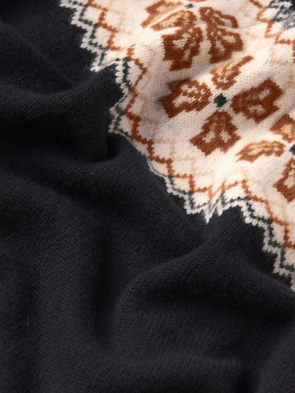 FRAME |Fairisle Cardi in Navy Cashmere