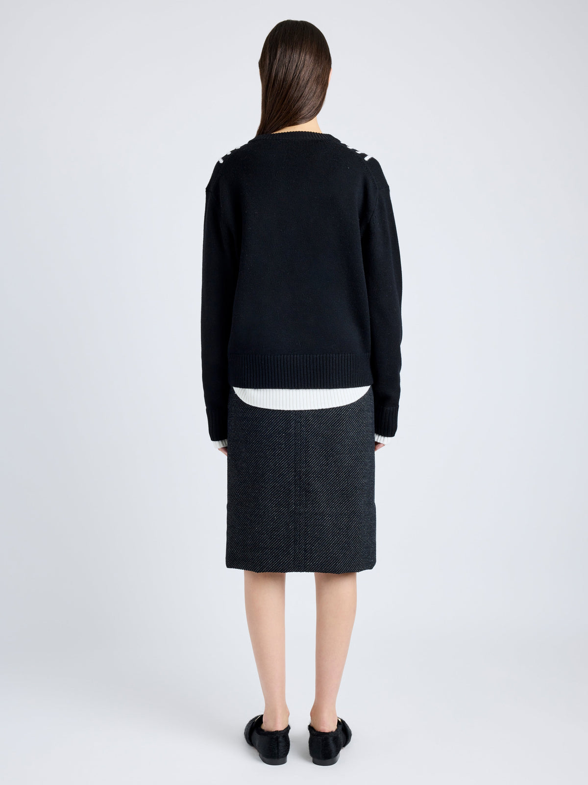 Proenza Schouler | Gianna Sweater Merino Stripe in Black