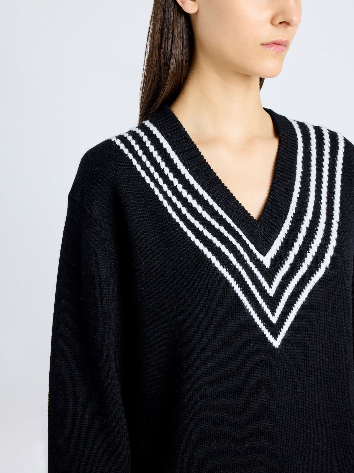Proenza Schouler | Gianna Sweater Merino Stripe in Black