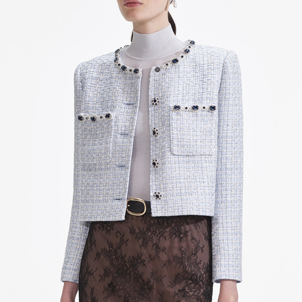 Self-portrait | Blue Boucle Jacket