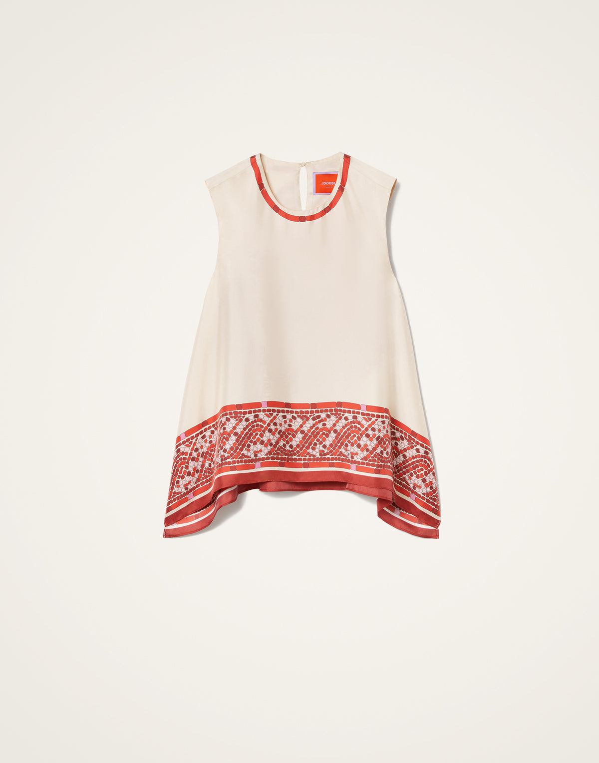 La Double J | San Carlo Top in Cobra Red Silk Twill