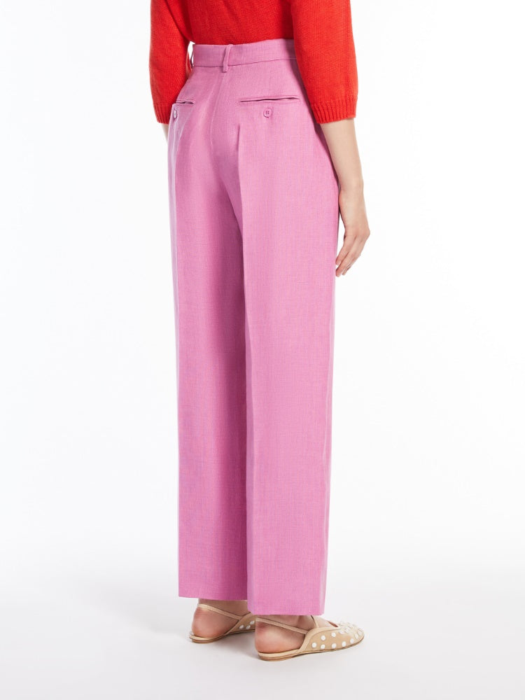 Max Mara | Linen Canvas Trouser in Pink
