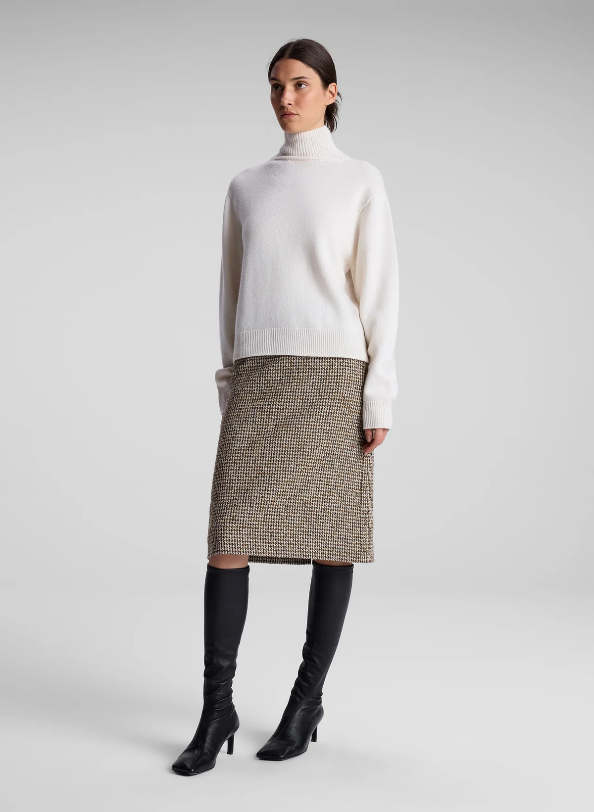 A.L.C. Cara Houndstooth Tweed Skirt