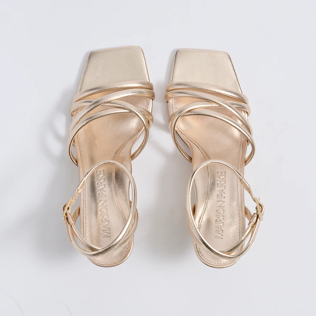 Marion Parke | Clara Angled Heel in Soft Gold