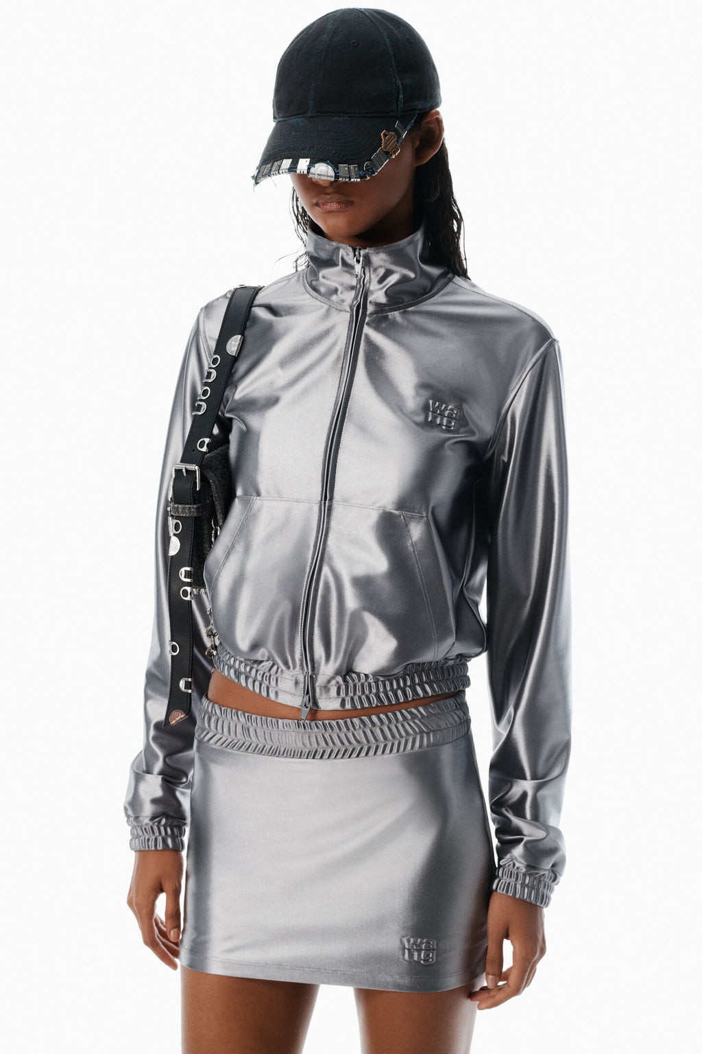 Alexander Wang | Alloy Satin Logo Mini Skort