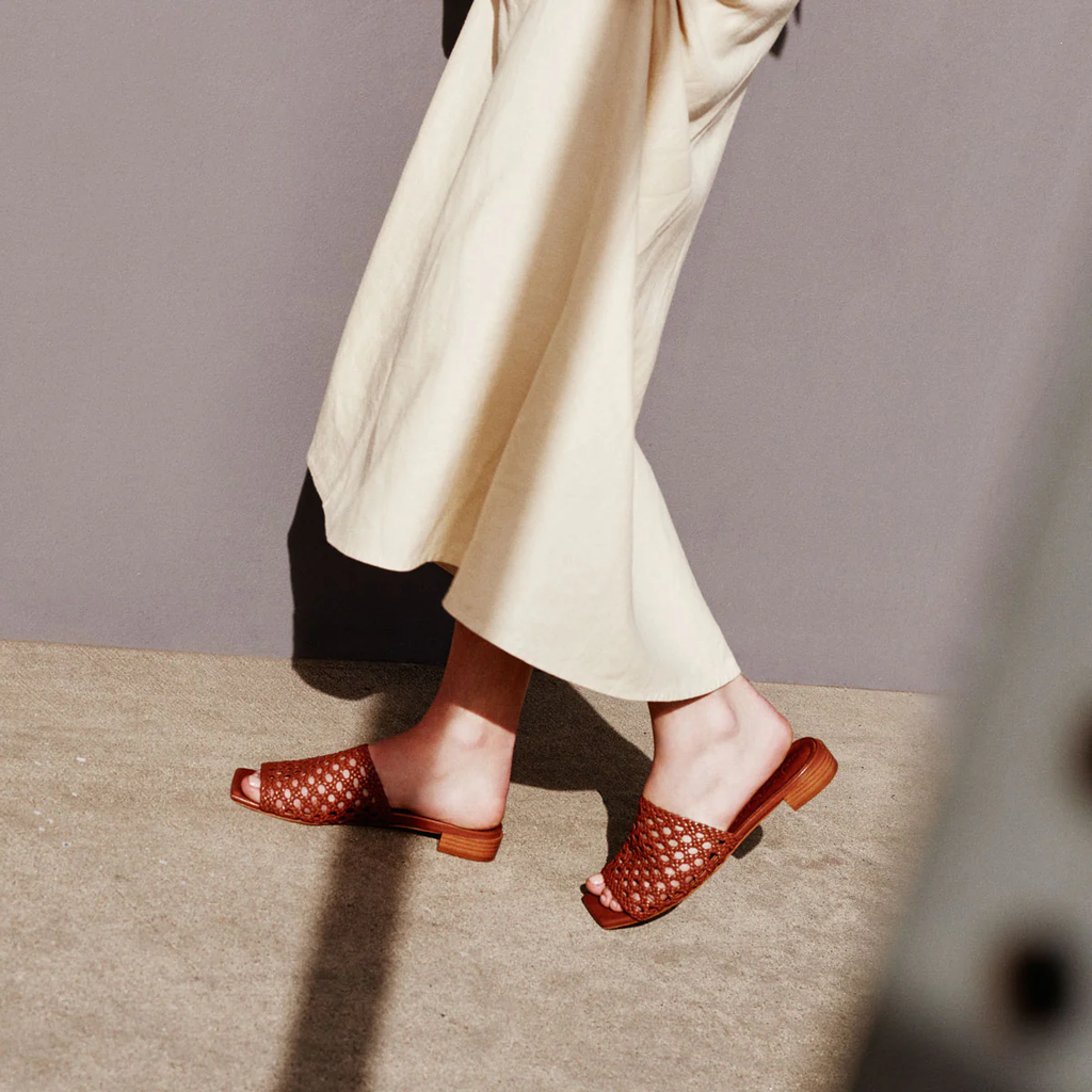 Marion Parke | Sabrina Flat Sandal in Luggage