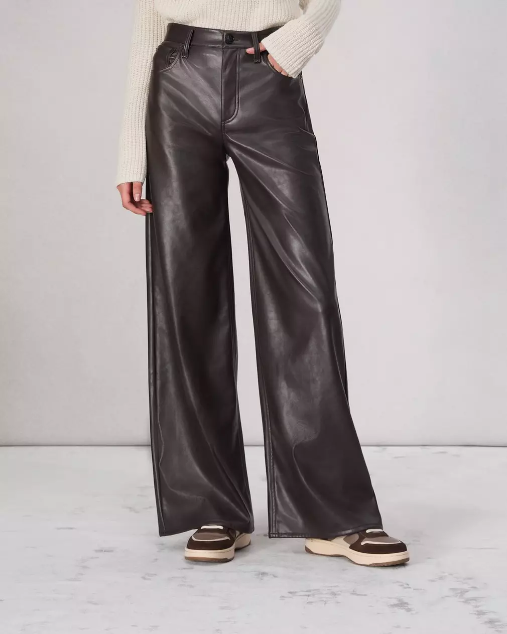 Rag & Bone | Sofie Faux Leather Pant in Brown