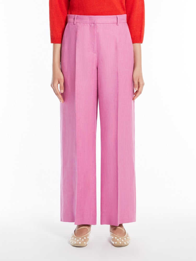 Max Mara | Linen Canvas Trouser in Pink