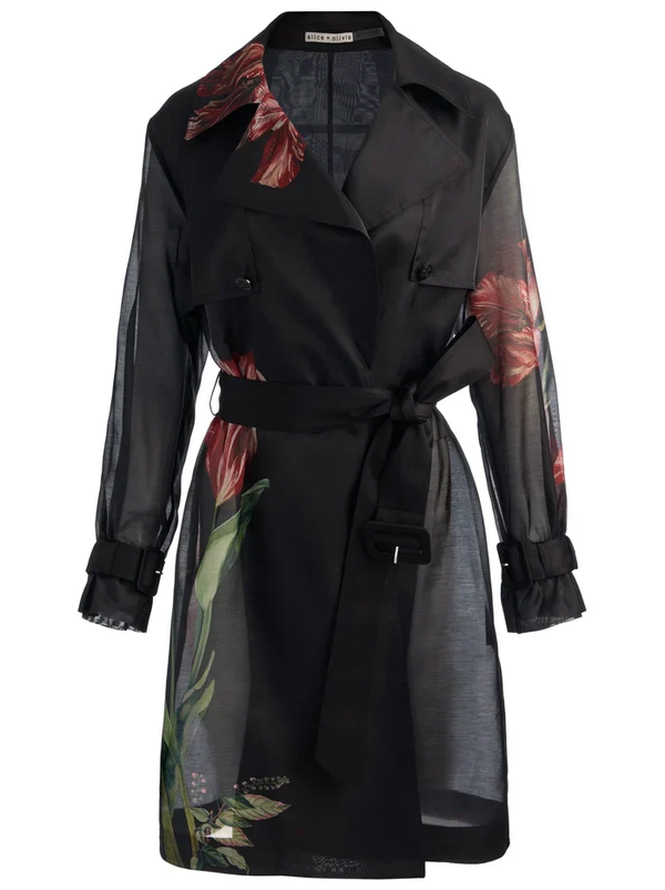 Alice & Olivia | Silvia Sheer Midi Trench
