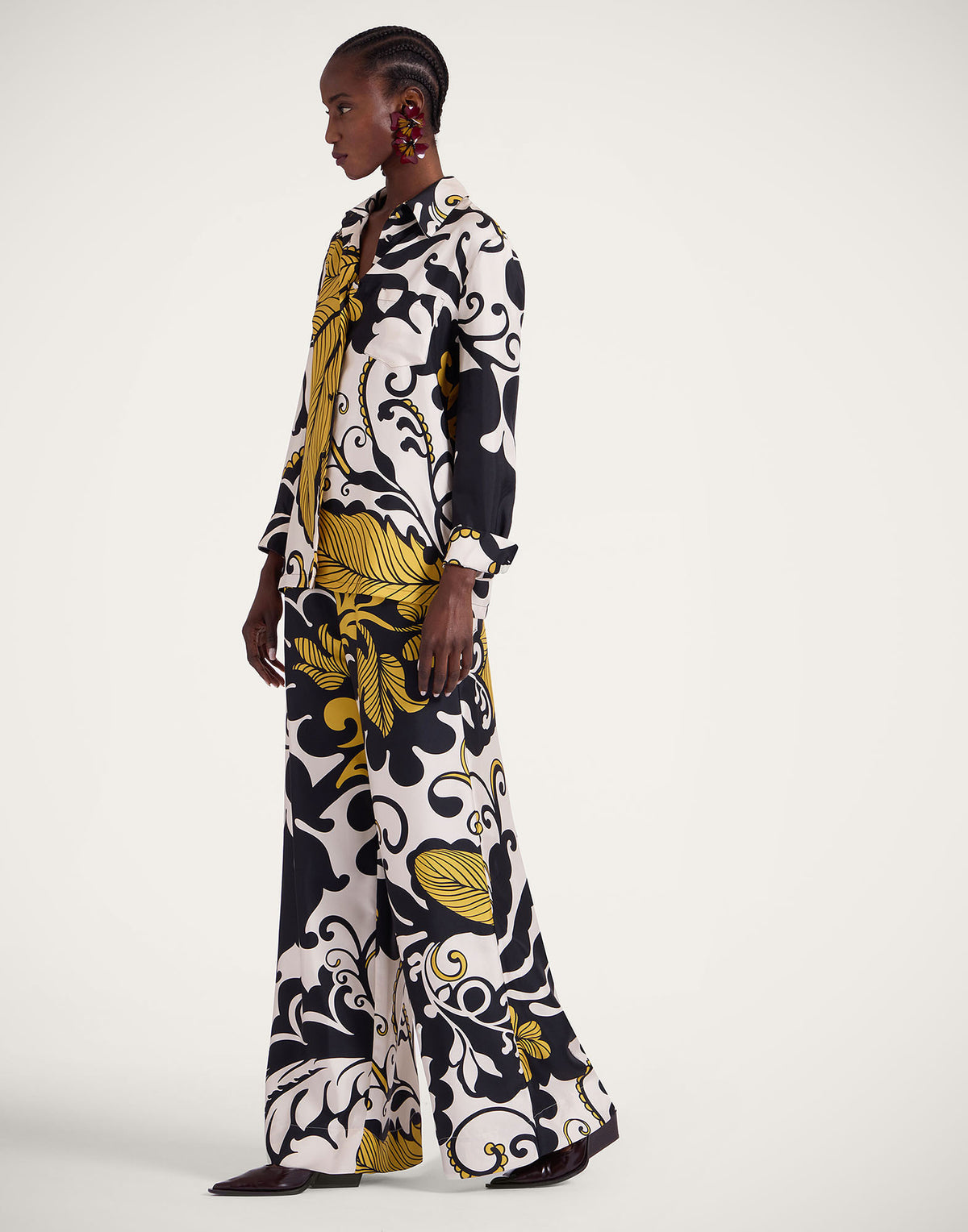 La Double J | Palazzo Pant in Marea Black & White