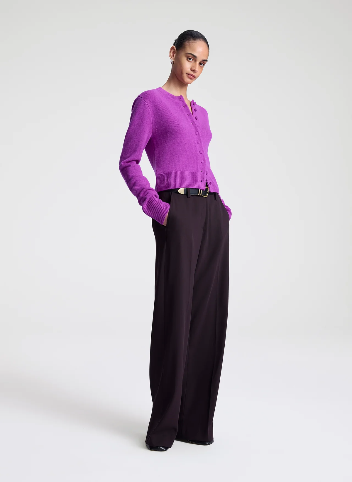A.L.C. | Skyler Cashmere Cardigan in Fuchsia