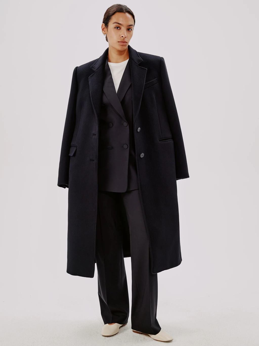 Another Tomorrow | Slight Flare Trouser in Black