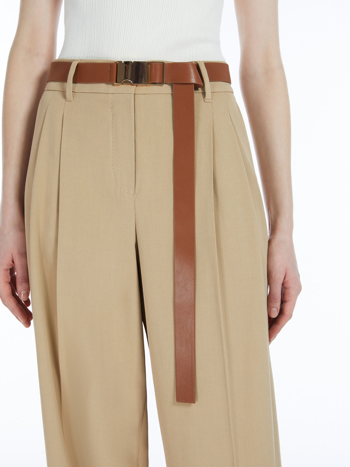 Max Mara | Canvas Colonial Trousers With Belt