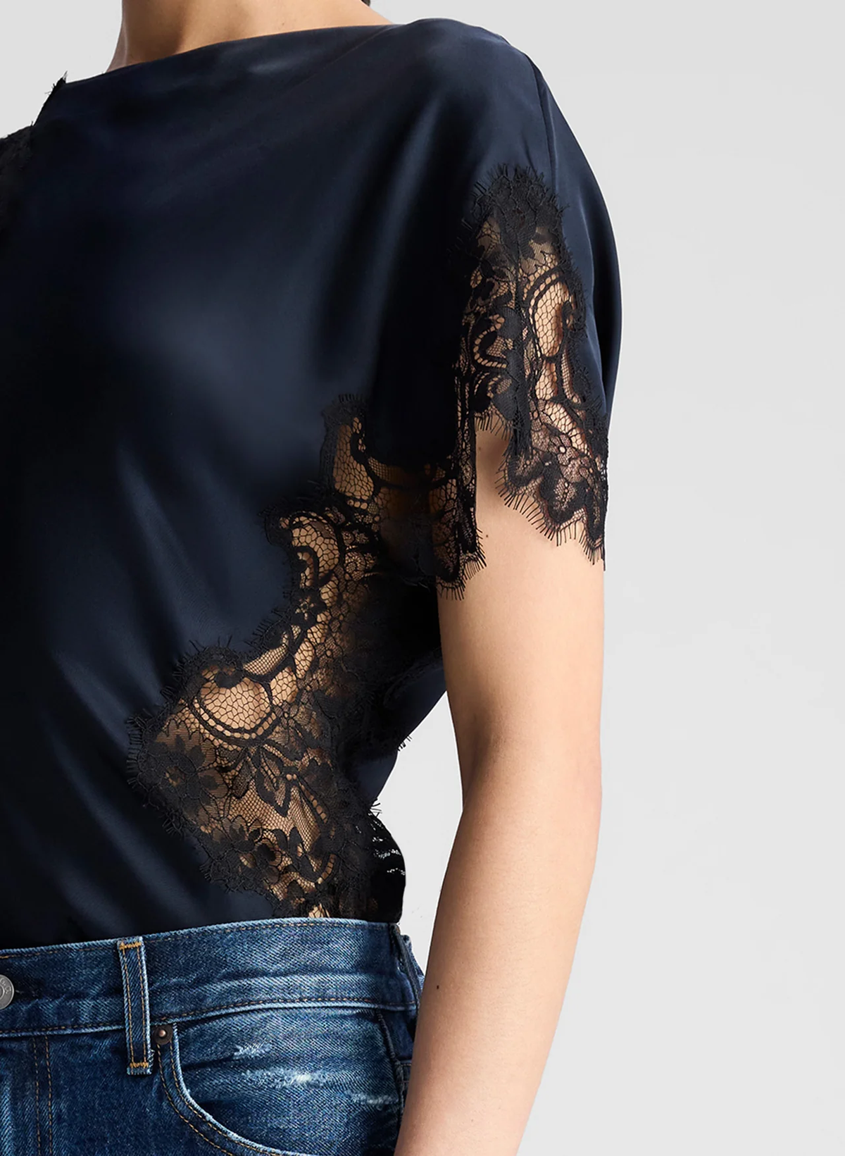 A.L.C. | Alessia Satin and Lace Top