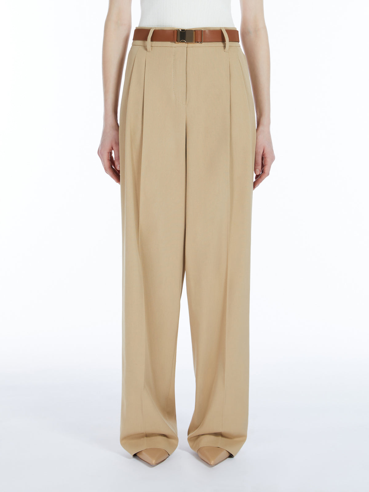 Max Mara | Canvas Colonial Trousers With Belt