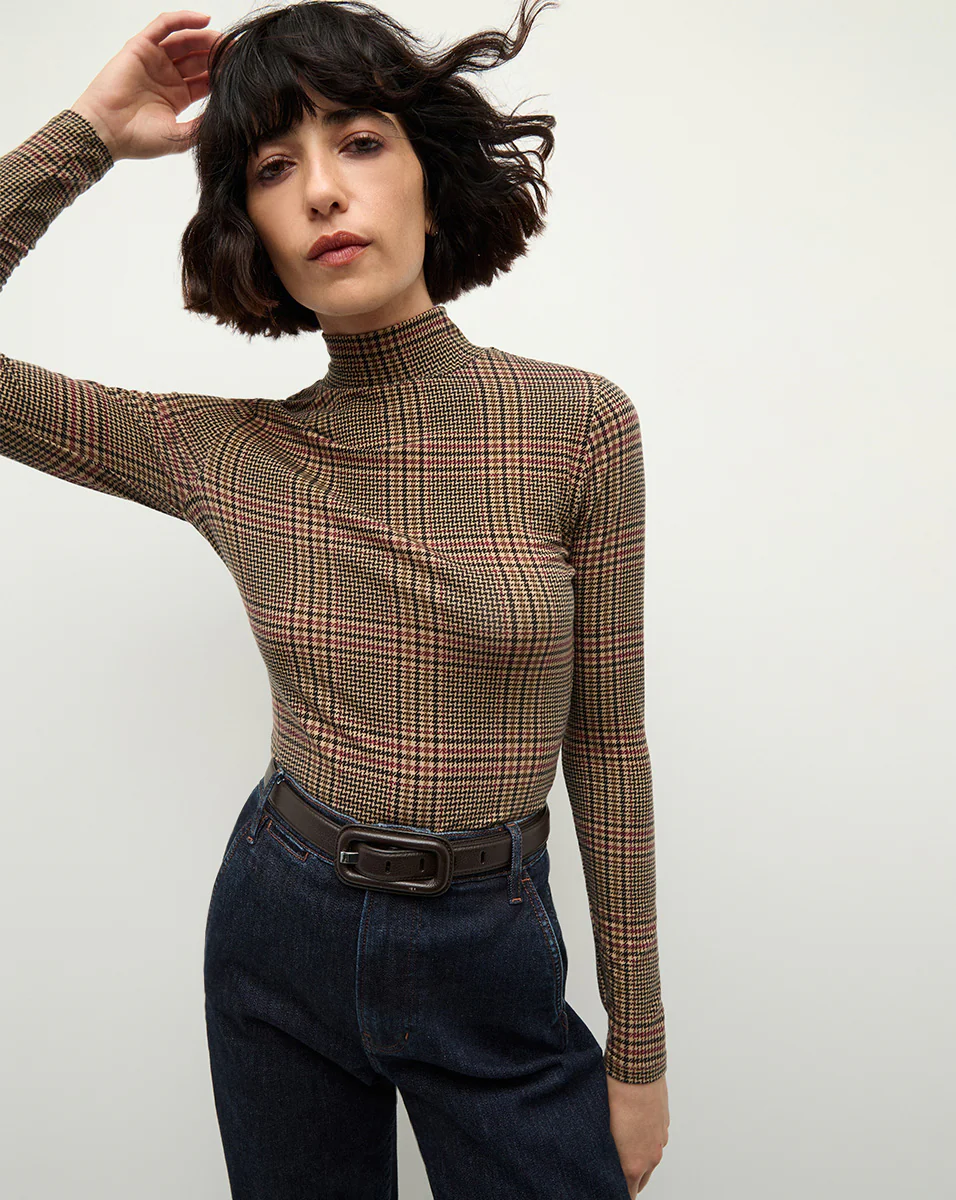 Veronica Beard | Nate Plaid Turtleneck