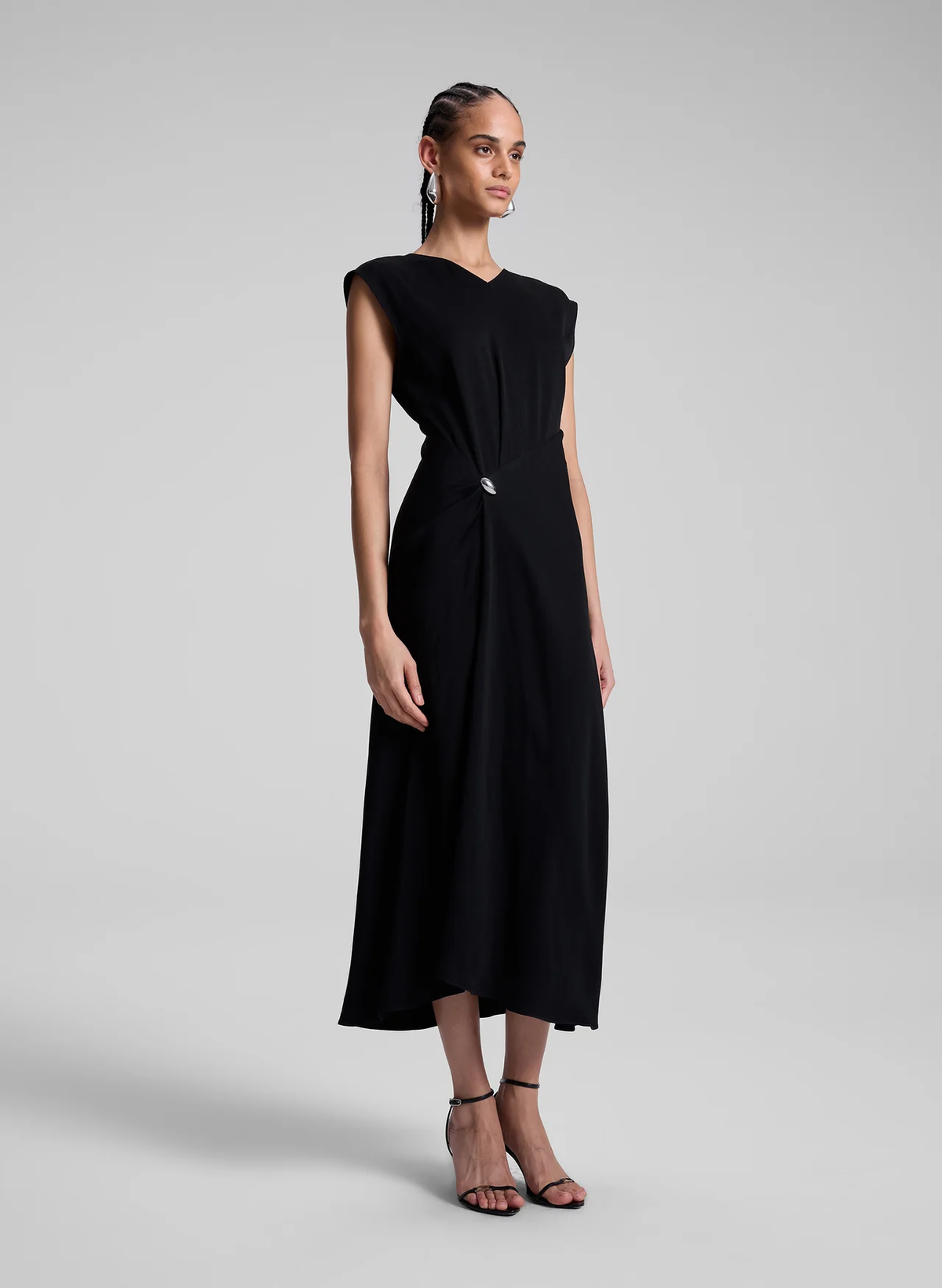 A.L.C. | Mary Hammered Crepe Midi Dress