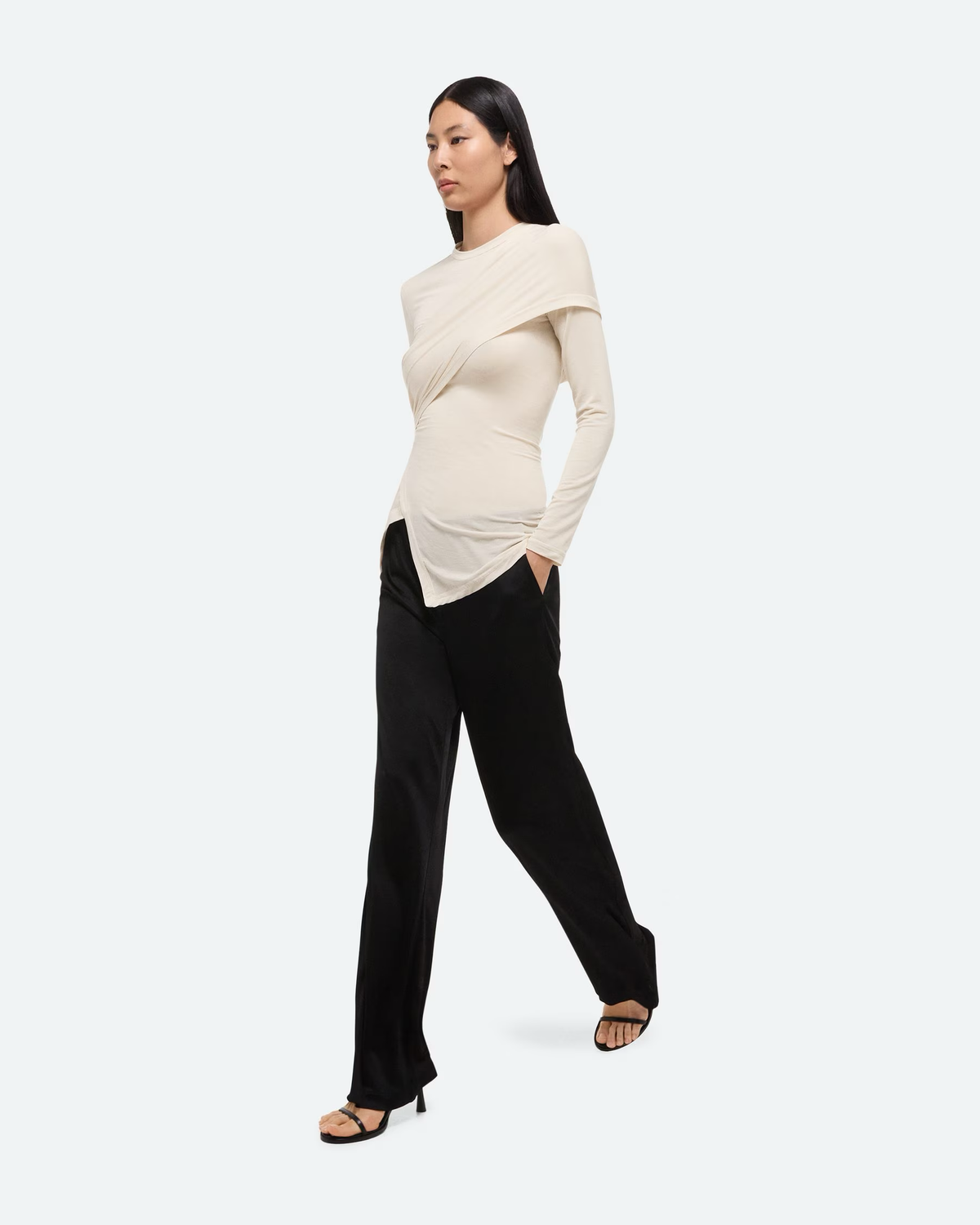 Helmut Lang | Protection Crewneck Top in Vanilla