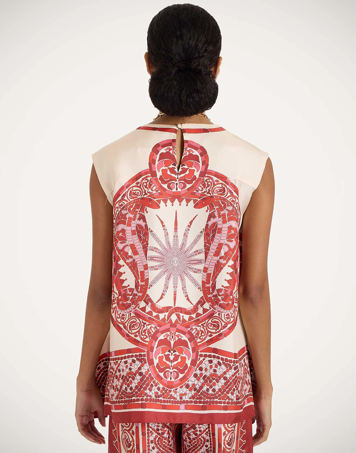 La Double J | San Carlo Top in Cobra Red Silk Twill