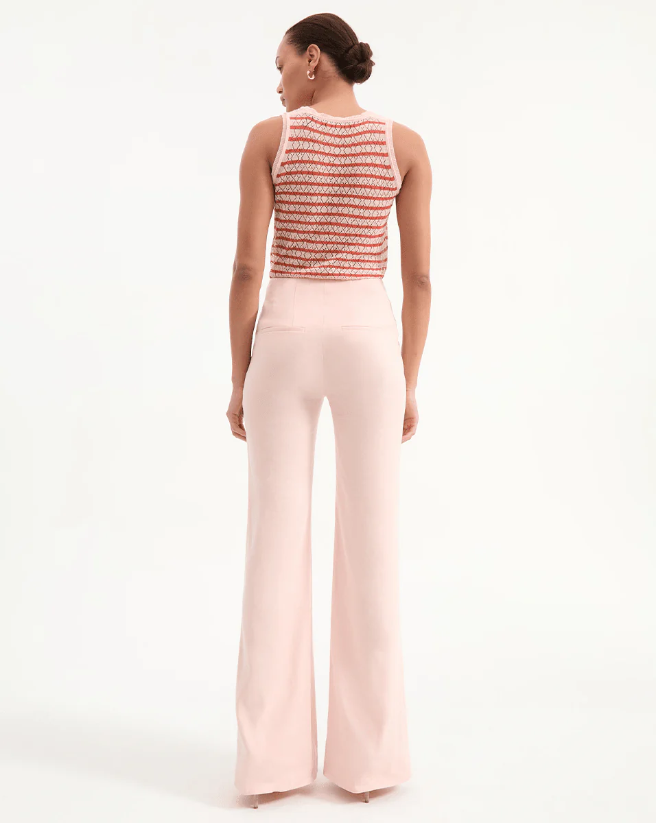 Veronica Beard | Komi Wide Leg Linen Pant in Pink