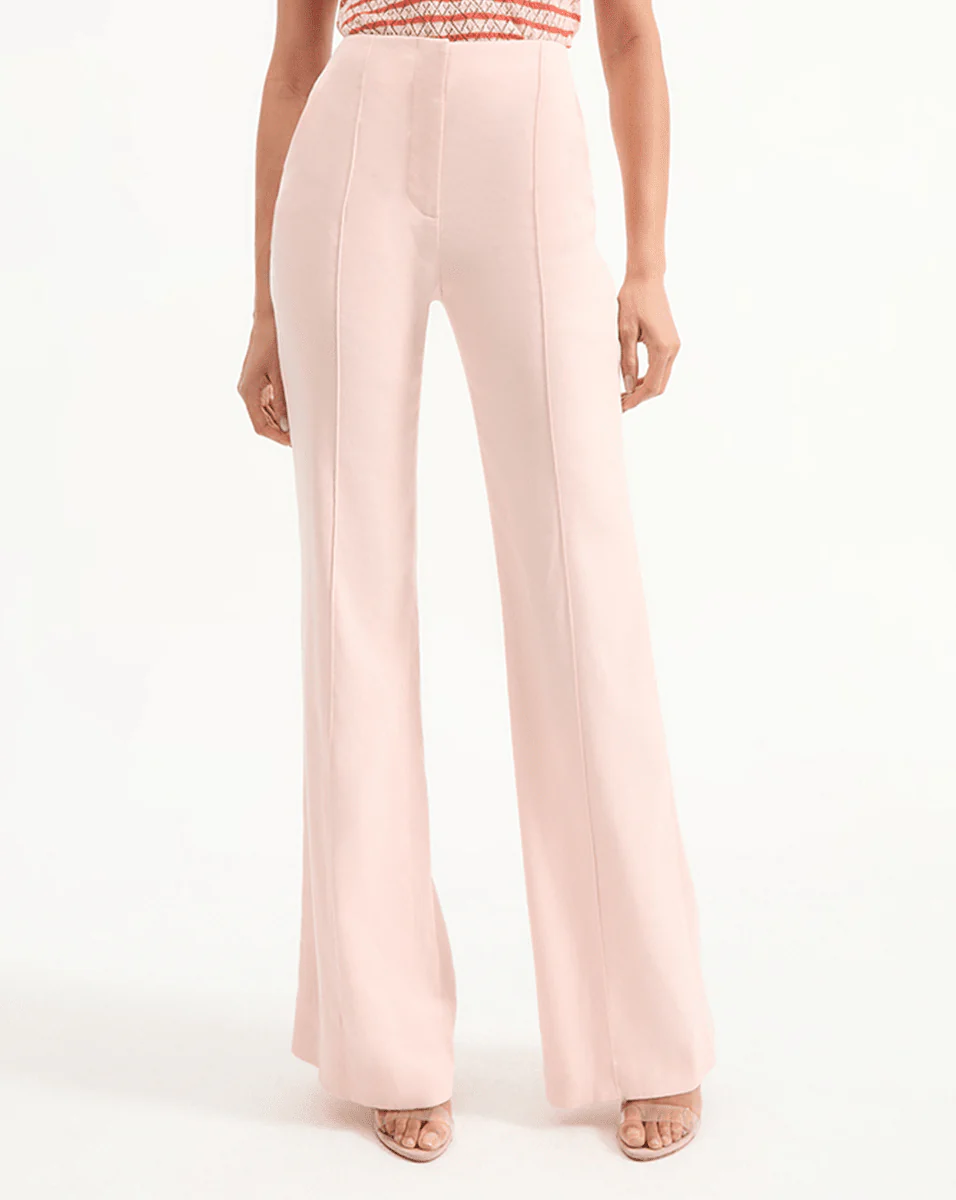 Veronica Beard | Komi Wide Leg Linen Pant in Pink