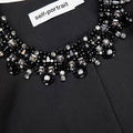 Self-Portrait | Black Taffeta Embellished Trim Jacket