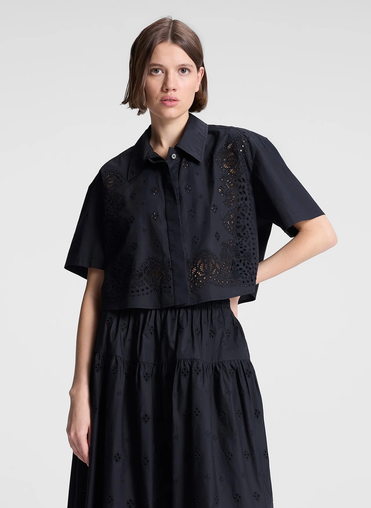 A.L.C. | Jade Embroidered Cotton Top