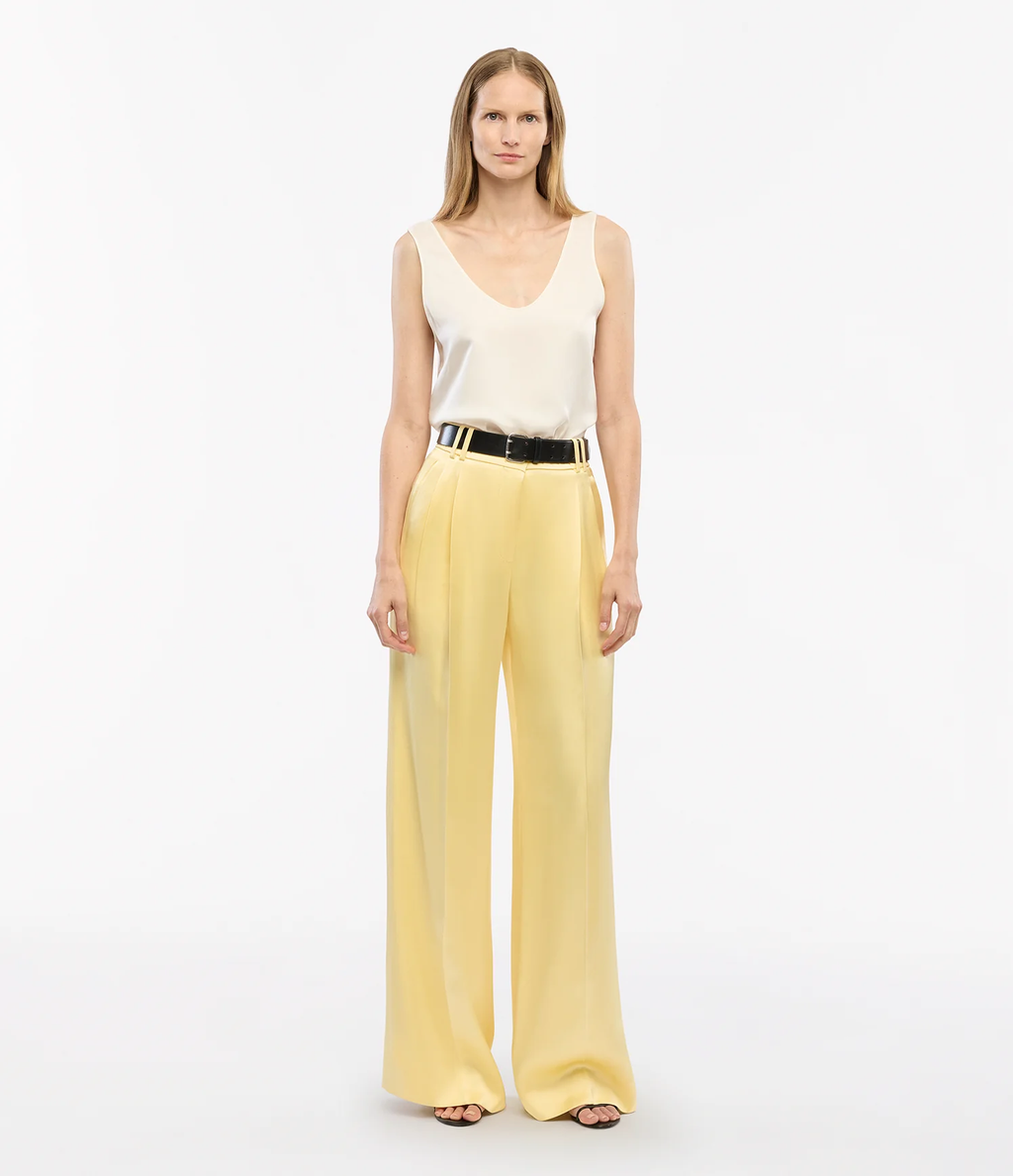 Another Tomorrow | Satin Pleated Trouser