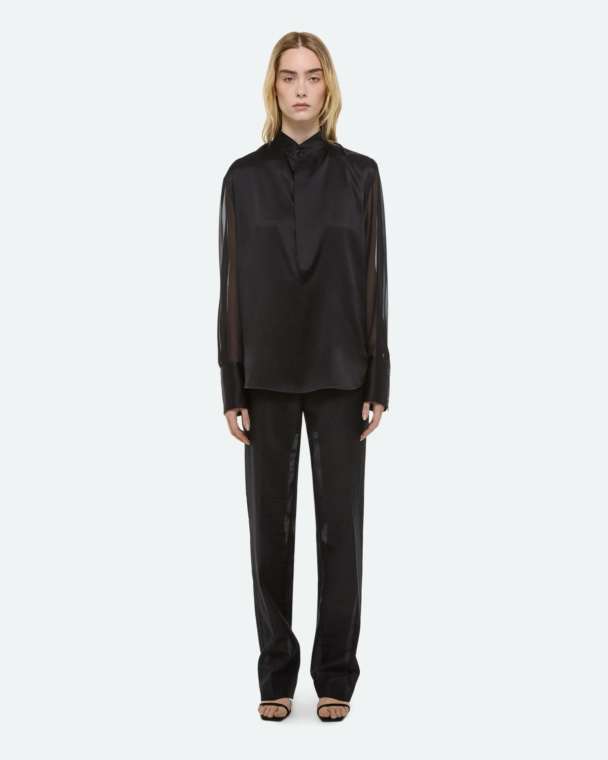 Helmut Lang | Relaxed Cowl Shirt in Black