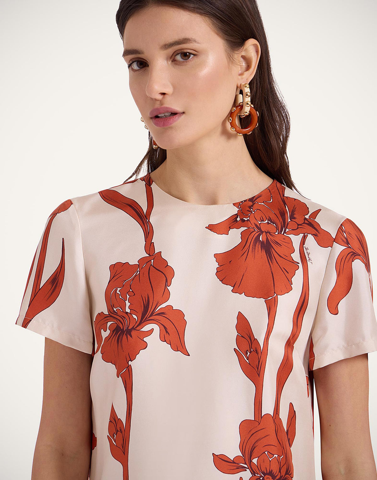 La Double J | Mini Swing Dress in Iris Dark Orange
