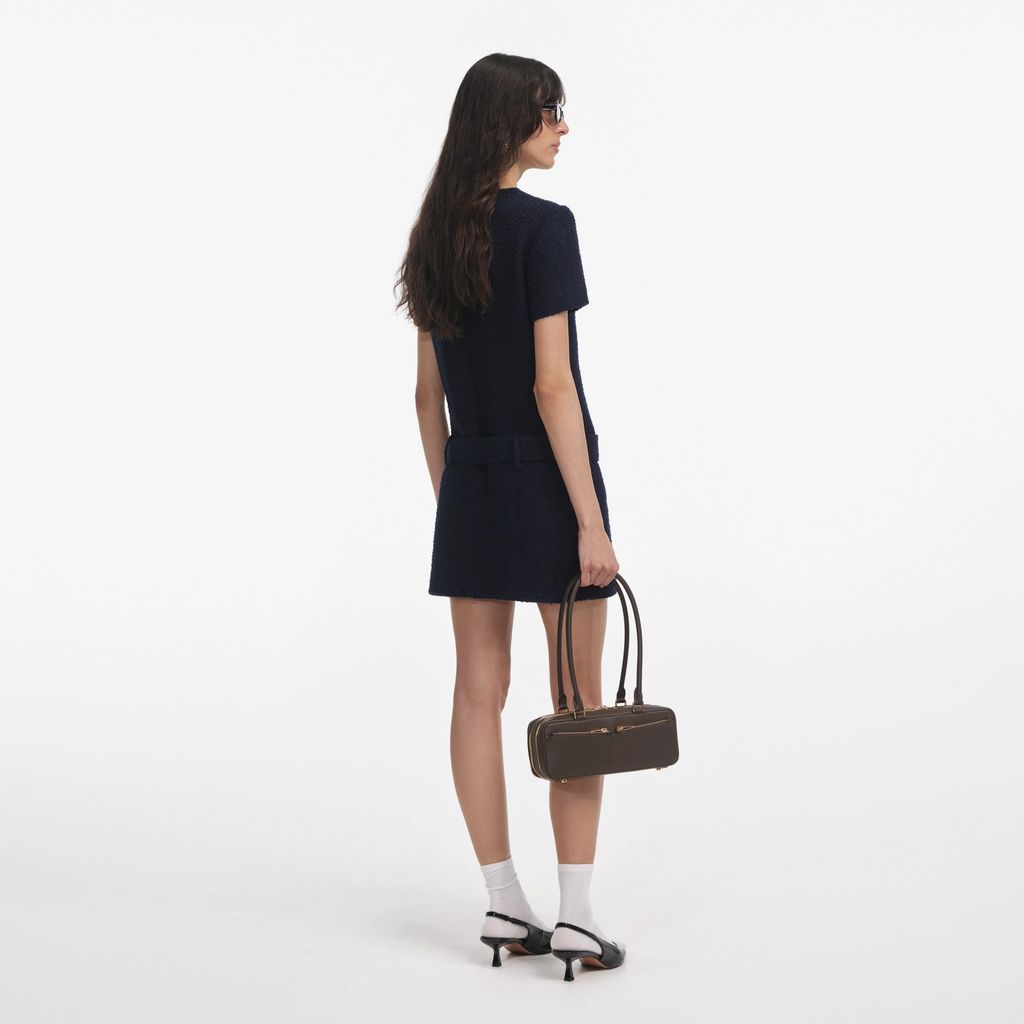 Self_Portrait | Navy Boucle Mini Dress