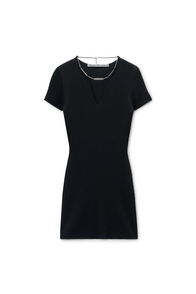 Alexander Wang | Black Logo Nameplate Bodycon Minidress