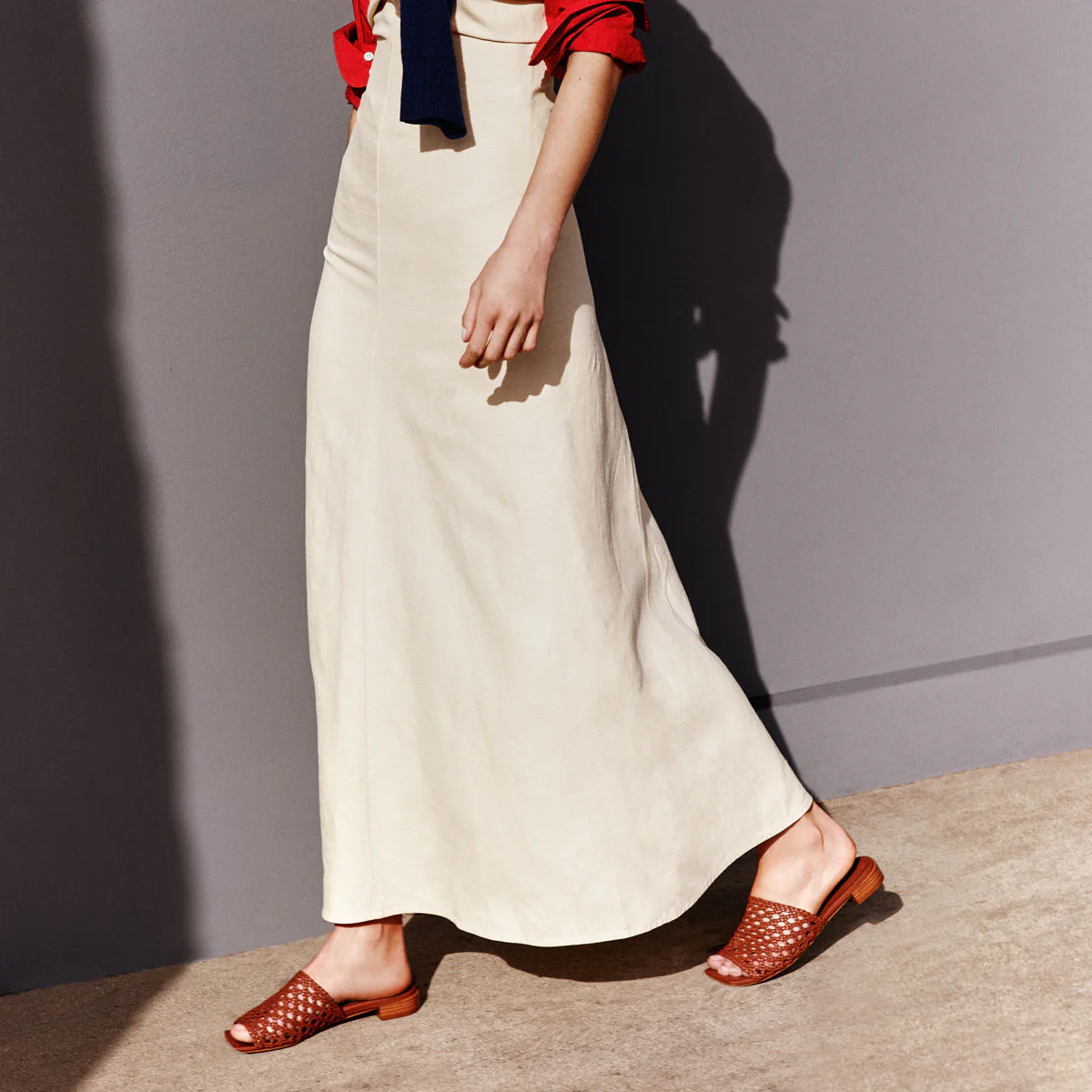 Marion Parke | Sabrina Flat Sandal in Luggage