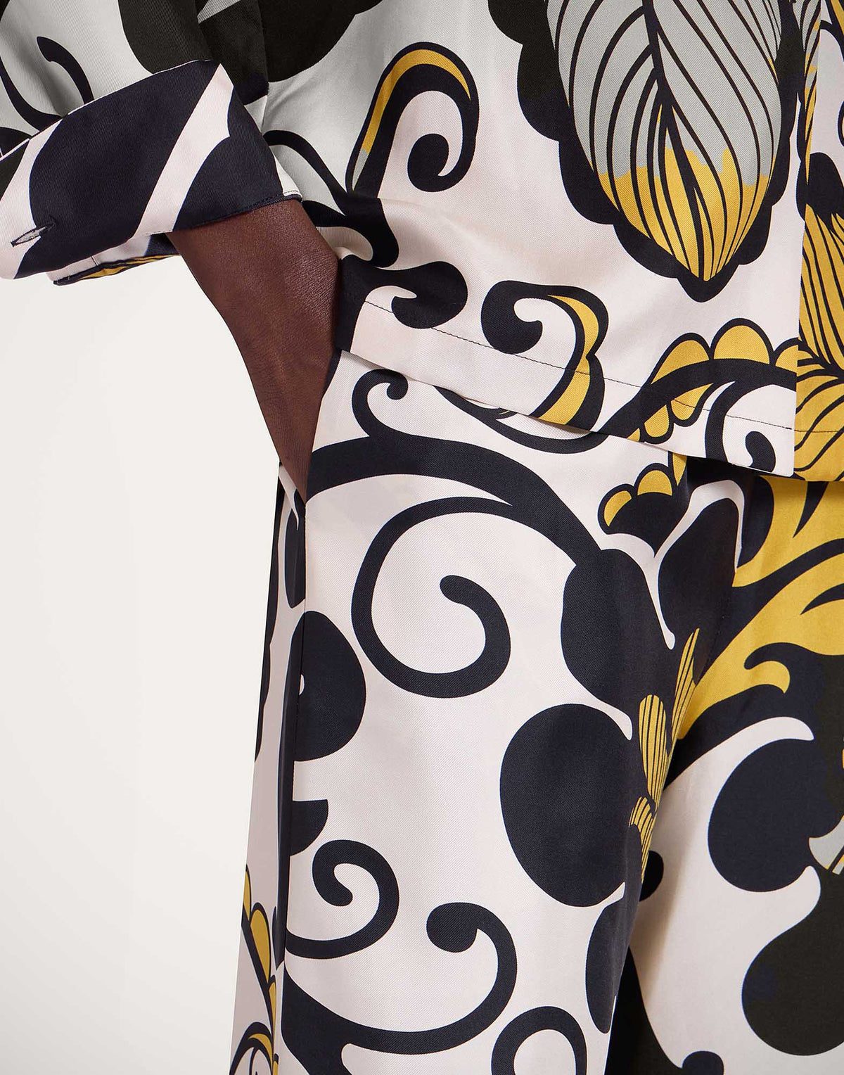 La Double J | Palazzo Pant in Marea Black & White